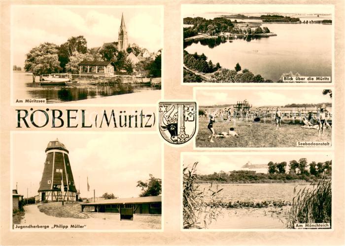 Roebel Mueritz Partie am Mueritzsee Seebadeanstalt Moenchteich Jugendherberge Me