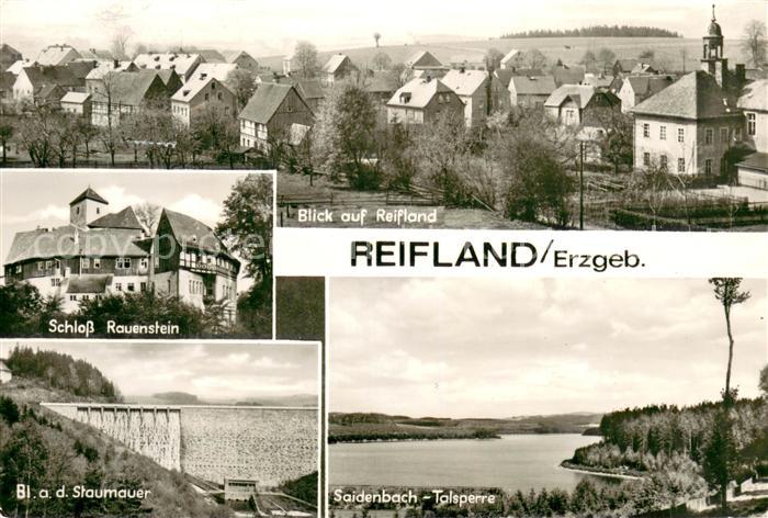 Reifland Ortsansicht mit Kirche Schloss Rauensteinn Staumauer Saidenbach Talsper