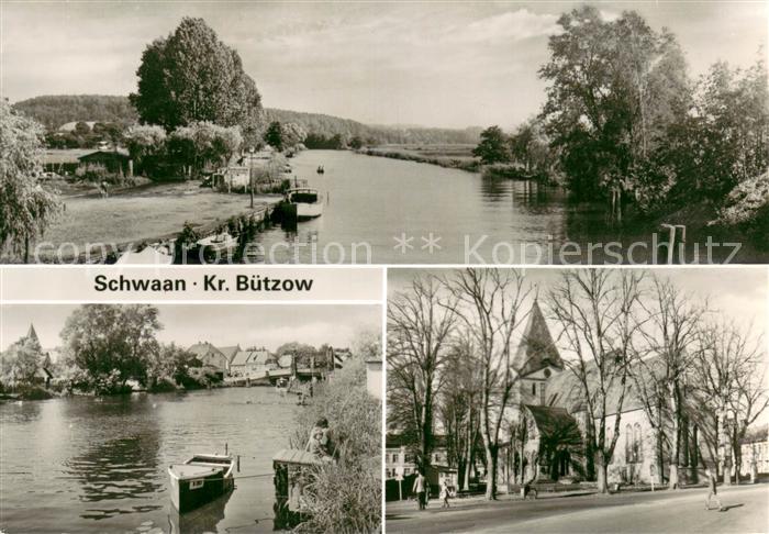 Schwaan Partien an der Warnow Markt Kirche