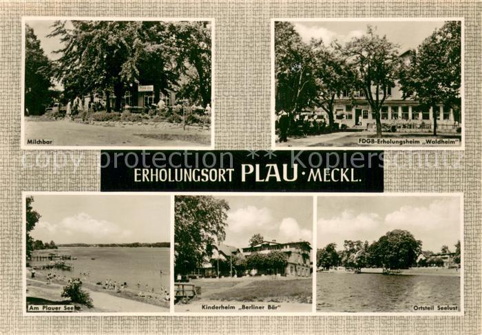 Plau See Milchbar FDGB Erholungsheim Waldheim Uferpromenade Plauer See Kinderhei