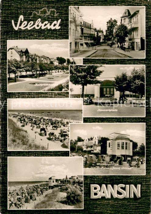 Bansin Ostseebad Kurpromenade Zenrum Konzertplatz Strand Musikpavillon FDGB Heim