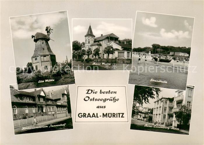 Graal-Mueritz Ostseebad Alte Muehle Kindersanatorium Tannenhof Haus Malta Strand