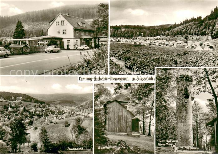 Stuetzerbach Camping Gaststaette Meyersgrund Goethe Haeuschen Kickelhahn Turm