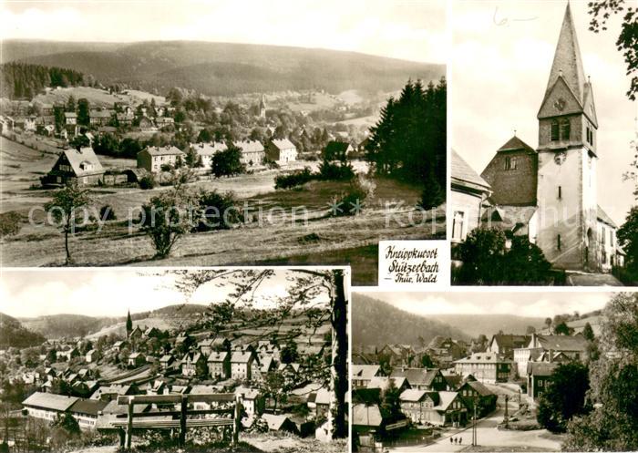 Stuetzerbach Panorama Kneippkurort Thueringer Wald Kirche