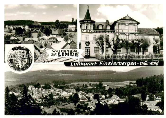 Finsterbergen Teilansichten Luftkurort im Thueringer Wald Volkshaus zur Linde