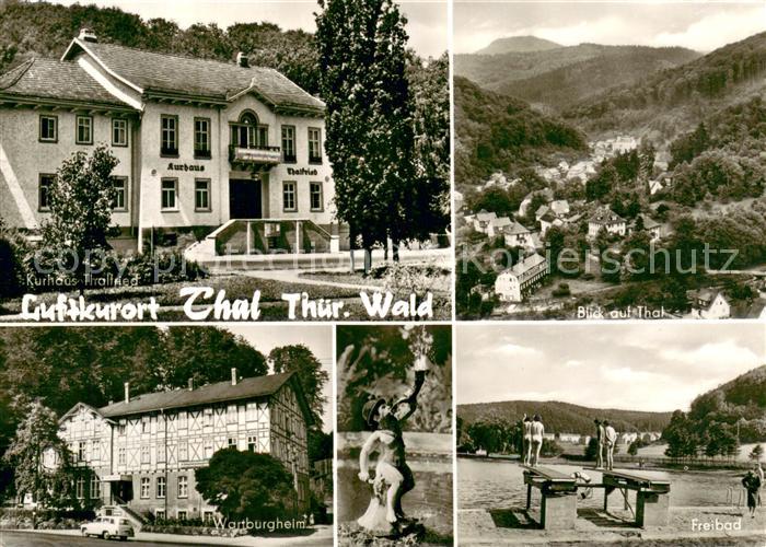 Bad Thal Ruhla Luftkurort im Thueringer Wald Kurhaus Wartburgheim Freibad