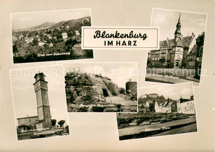 Blankenburg Harz Panorama Blick vom Eichenberg Betriebsferienheim Glueckauf Auss