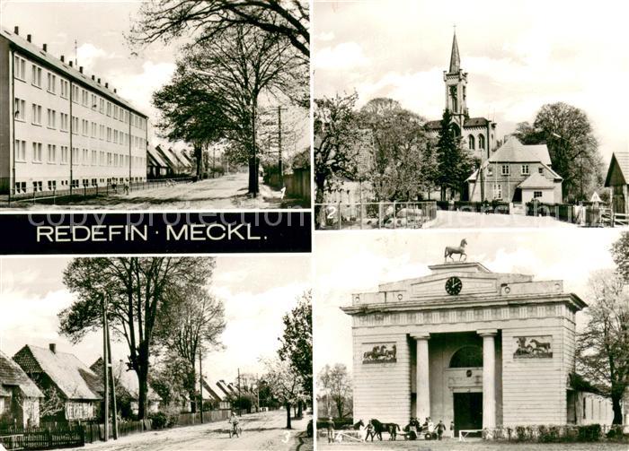 Redefin Dorfstrasse Kirche Polytechnische Oberschule Staatliches Hengstdepot Rei
