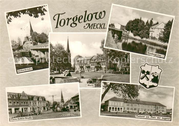 Torgelow Ueckerbruecke Clara Zetkin Strasse Markt Kindergarten Postamt Platz der