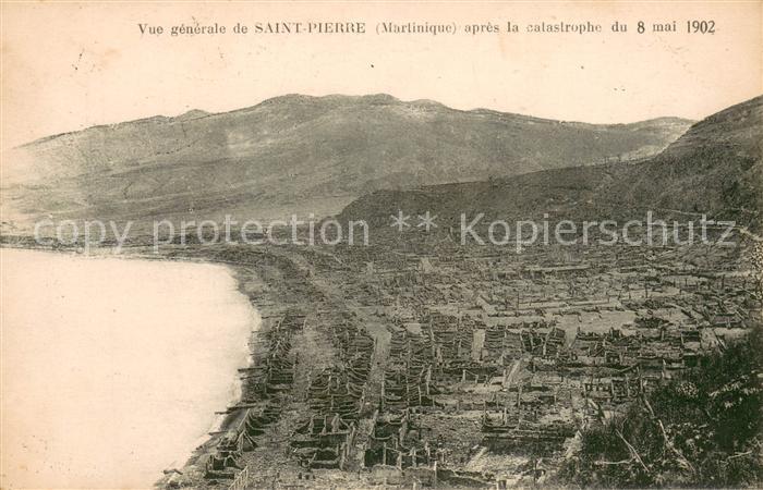 Saint Pierre Martinique apres la catastrophe du 8 mai 1902 Vue aerienne