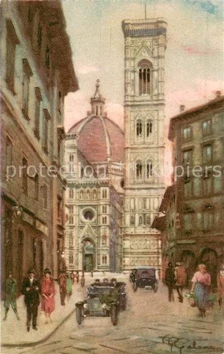 Firenze Florenz Duomo e Campanile Dom und Glockenturm Kuenstlerkarte