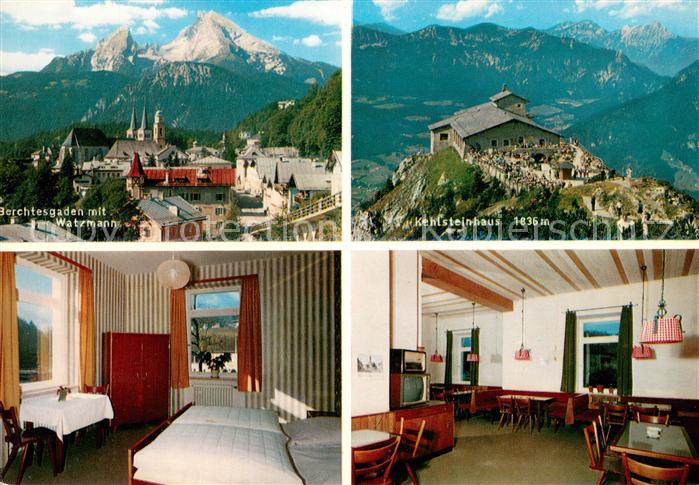 BERCHTESGADEN Bayern Gaestehaus Gruenberger Stadtbild mit Blick zum Watzmann Keh