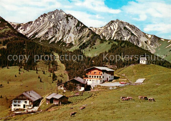Oberhalde Gasthof Zugspitzblick Blick gegen Ponten und Bscheisser Allgaeuer Alpe
