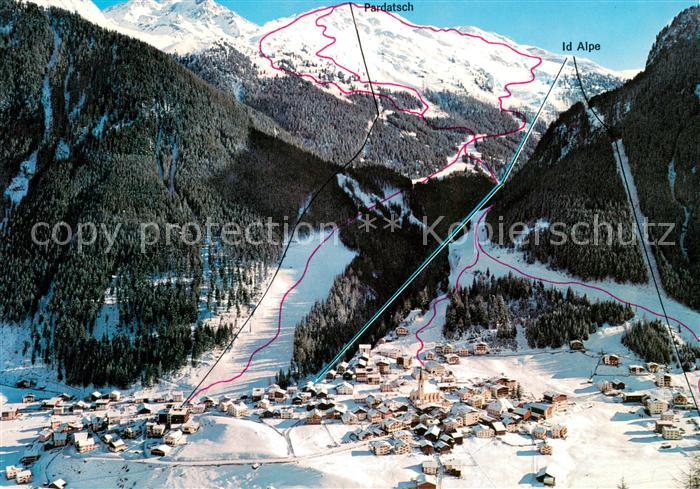 Ischgl Panorama Paznauntal uebersicht Skigebiet mit Id Alpe Fliegeraufnahme