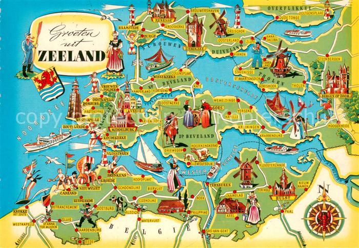 Zeeland Niederlande Landkarte der Region