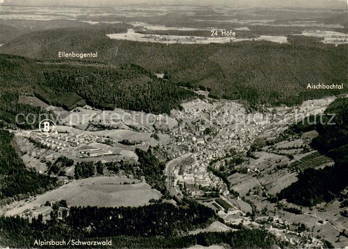 Alpirsbach Fliegeraufnahme mit Ellenbogental Aischbachtal 24 Hoefe