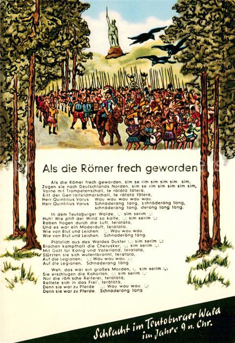 Teutoburgerwald Schlacht im Teutoburgerwald mit Hermannsdenkmal und Roemerliedte