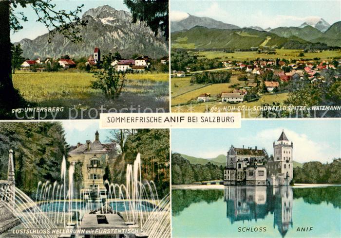 Anif mit Untersberg Hoher Goell Schoenfeldspitze Watzmann Lustschloss Hellbrunn