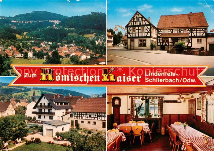 Schlierbach Lindenfels Odenwald Gasthaus Zum Roemischen Kaiser Panorama Gaststub