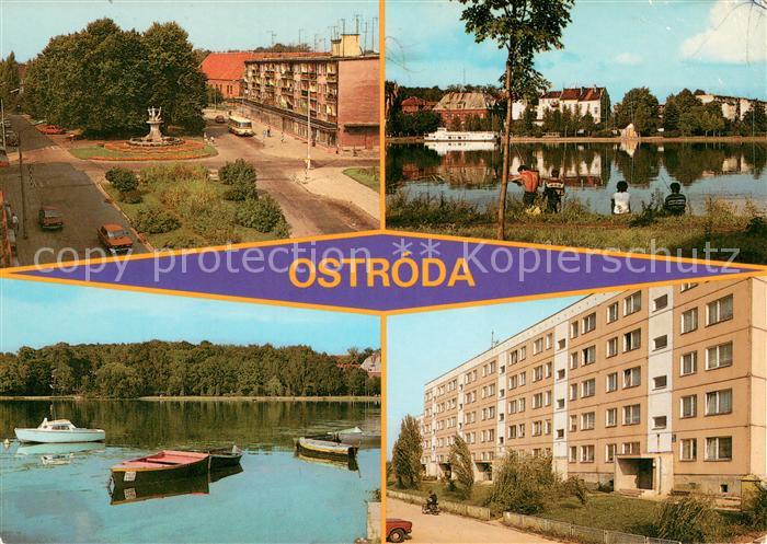 Ostroda Plac Tysiaclecia Widok od strony Jeziora Drweckiego Jezioro Drweckie Osi