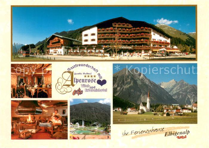 Elbigenalp Vitalhotel Alpenrose Zimmerbar Kaminhalle Baederanlage Panorama