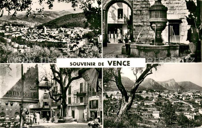 Vence-la-Jolie Vue Generale Place et Fontaine du Peyra Les Quatre Baous