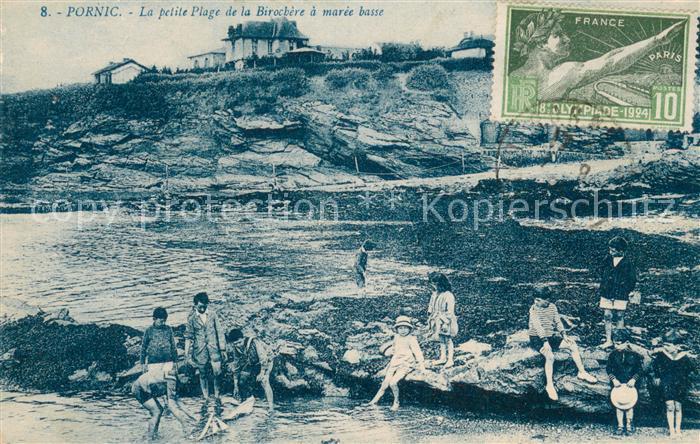 Pornic 44 La petite plage de la Birochère a marée basse