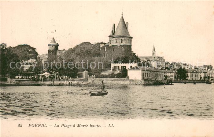 Pornic 44 La plage a marée haute