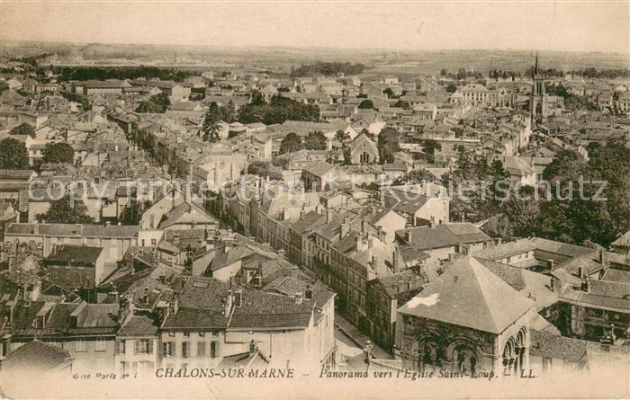 Chalons-sur-Marne Panorama vers l Eglise Saint Loup