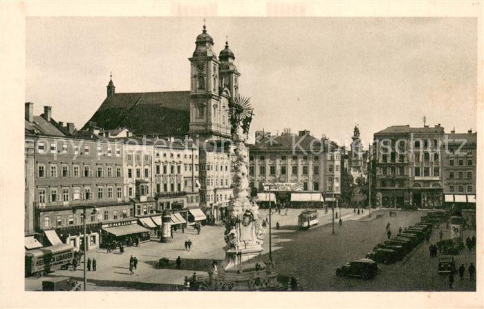 Linz Donau Hauptplatz Alter Dom Pestsaeule