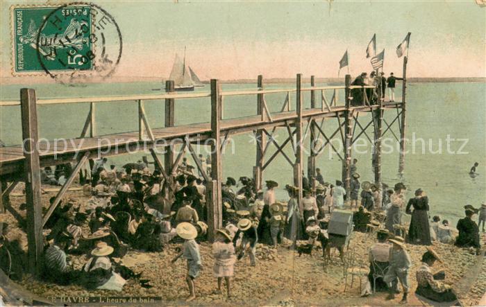 Le Havre L heure de bain sur la plage
