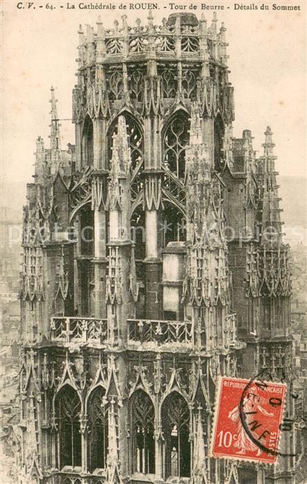 Rouen 76 Cathedrale Tour de Beurre détails du sommet