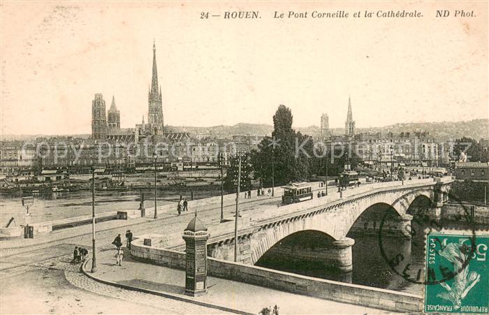 Rouen 76 Pont Corneille et la Cathedrale