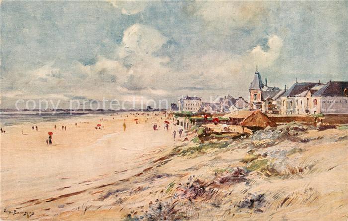 Pornichet La plage Peinture Kuenstlerkarte