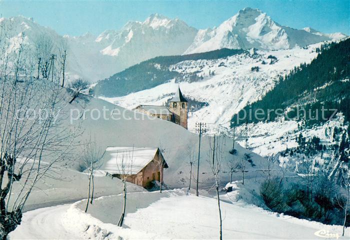 Saint-Francois-Longchamp Chapelle Sainte Anne Chaîne de Belledonne Alpes en hive