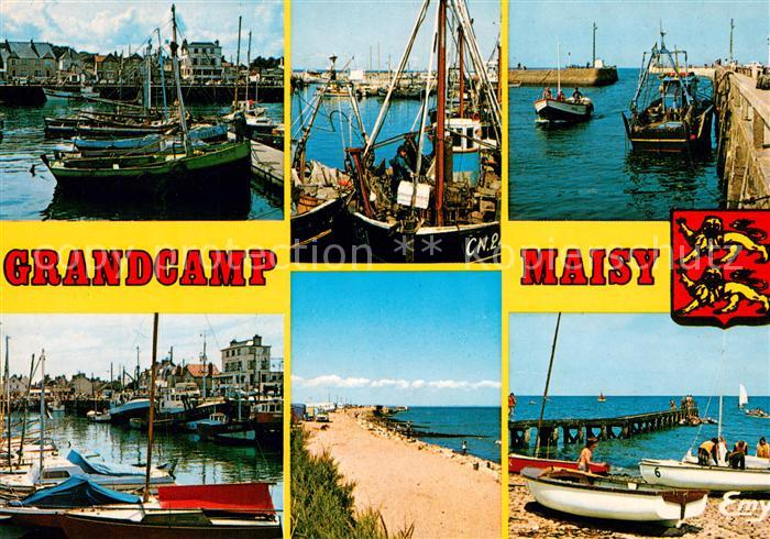 Grandcamp Maisy Calvados Différents aspects du port et la plage Bateaux de pêche