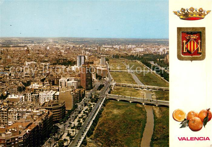 Valencia Valenciana Rio Turia y la ciudad vista aérea