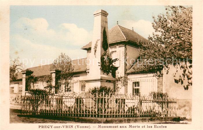 Precy-sur-Vrin Monument aux Morts et les Ecoles