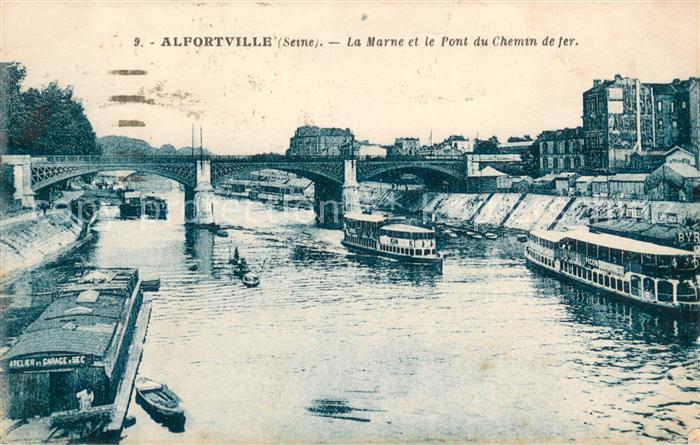 Alfortville La Marne et le Pont du Chemin de fer