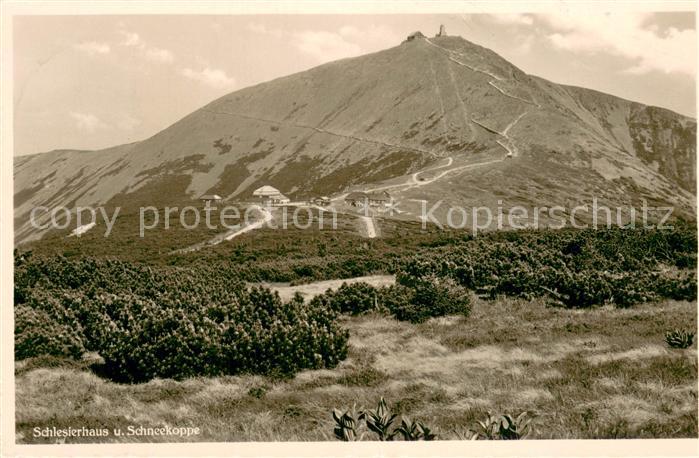 Schneekoppe Snezka Landschaftspanorama mit Blick zum Schlesierhaus