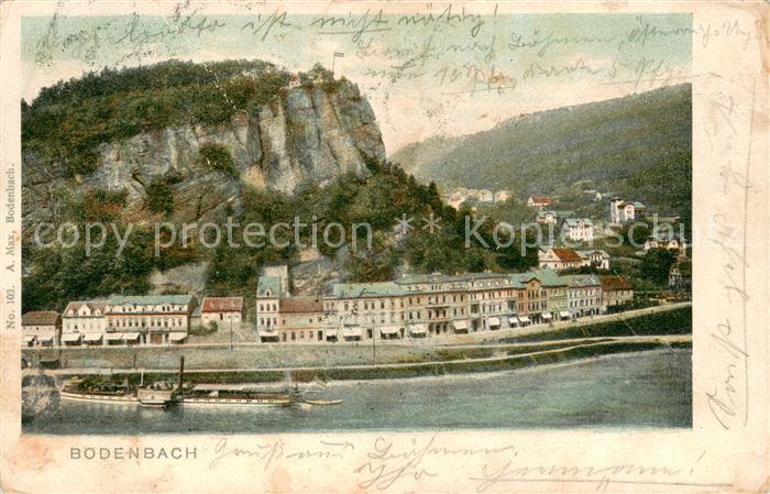 Bodenbach-Tetschen Boehmen Blick ueber die Elbe zum Ort