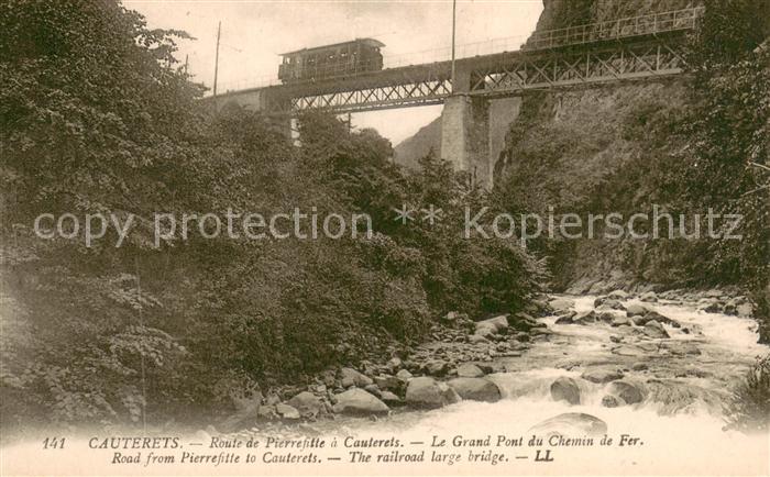 Cauterets Route de Pierrefitte a Cauterets Grand pont du chemin de fer