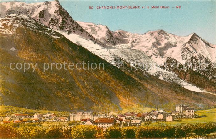 Chamonix Vue Generale et le Mont Blanc