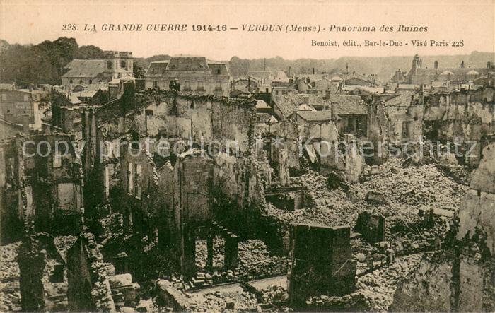 Verdun Meuse Panorama des ruines Grande Guerre 1914-16 Truemmer 1. Weltkrieg