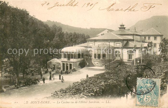 Le Mont-Dore Puy de Dome Le casino vu de l Hôtel Sarciron