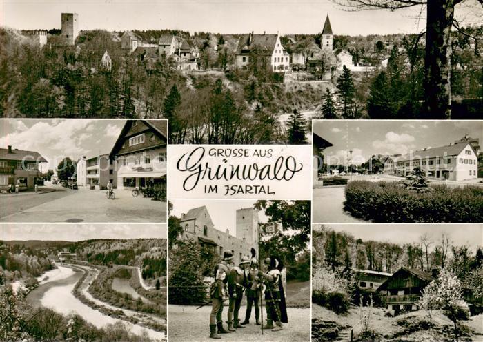 Gruenwald Muenchen Ortsansicht mit Kirche Hauptstrasse Ritter