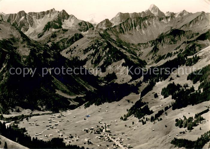 Mittelberg Kleinwalsertal Alpenpanorama Fliegeraufnahme