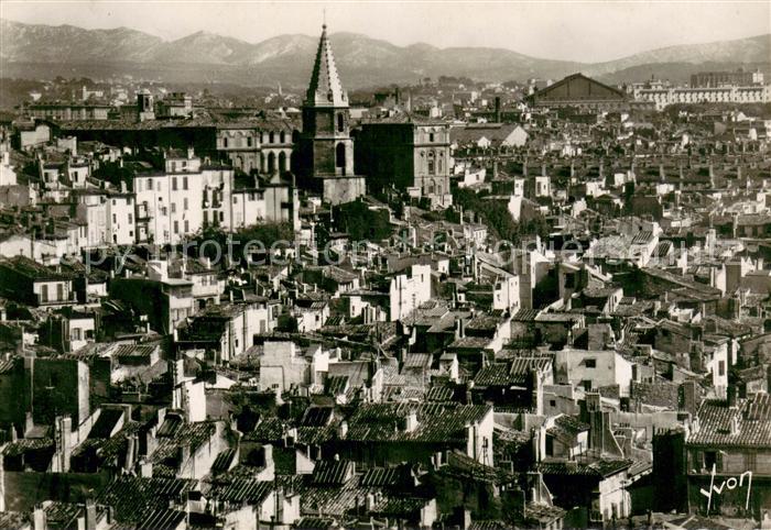 Marseille Bouches-du-Rhone Vue Generale sur les vieux quartiers et clocher des A