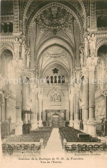 Fourviere Interieur de la Baslique de ND de Fourviere Vue de l'Entree