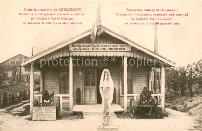 Douaumont Statue de la Resignation executee et offerte par Madame Berthe Girarde